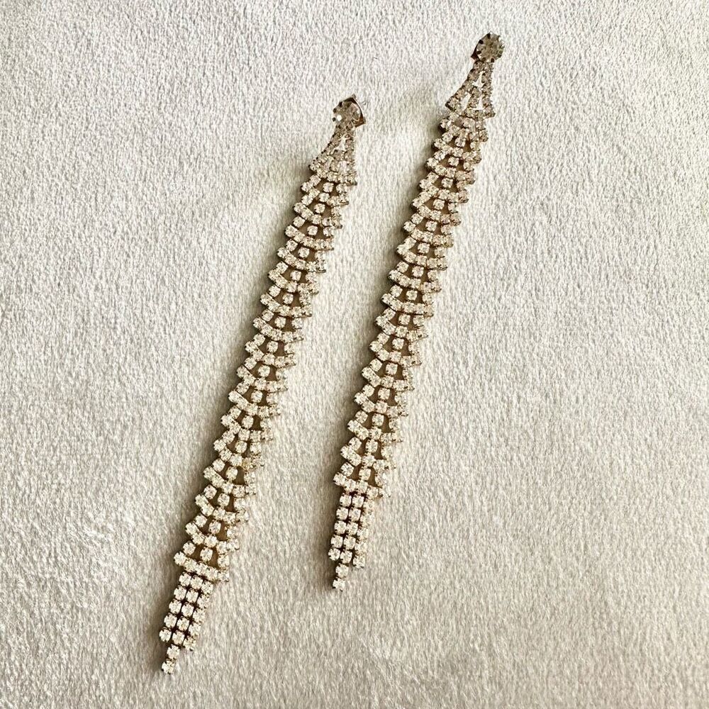 Super Sparkly Long Statement Earrings - image 2